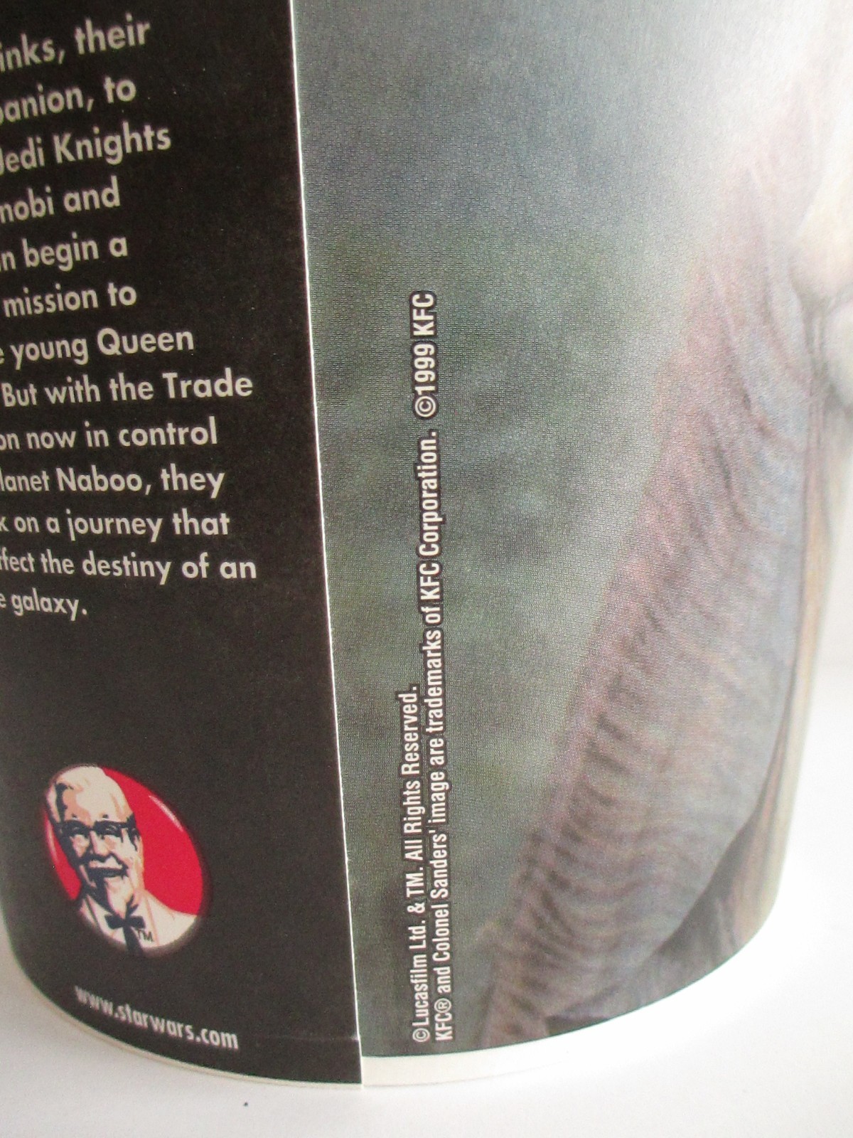 Star Wars Episode 1 KFC Jar Jar Binks Bucket with POG Topper 1999 Vintage BSMT