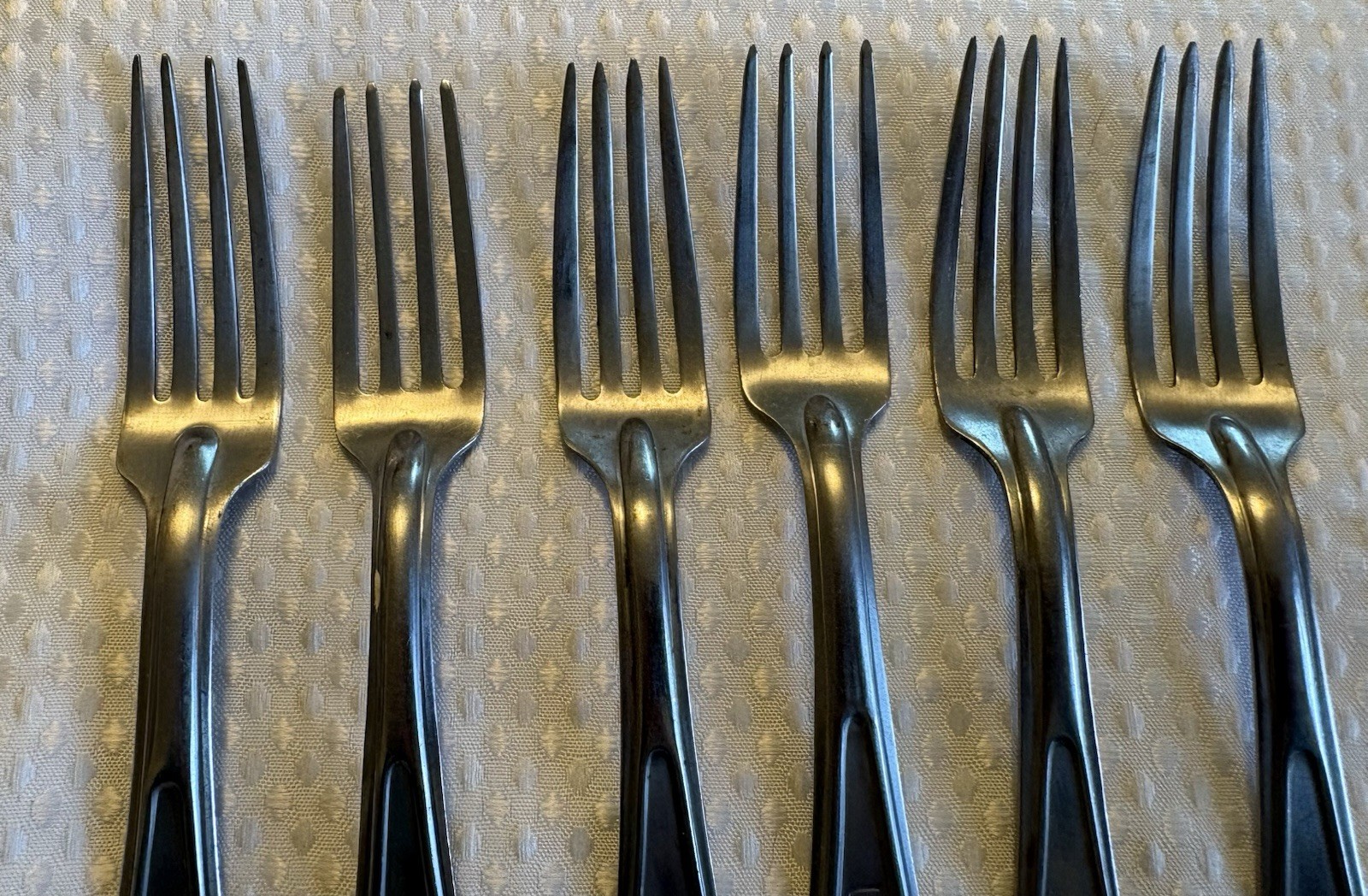 6 Vintage U.S. Military Mess Stainless FORKS; Silco & More!