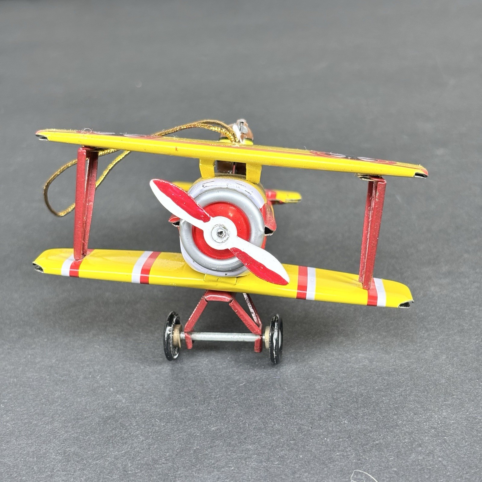 Schylling Bi-Plane Tin Toy Christmas Ornament Collector Series 3.5in