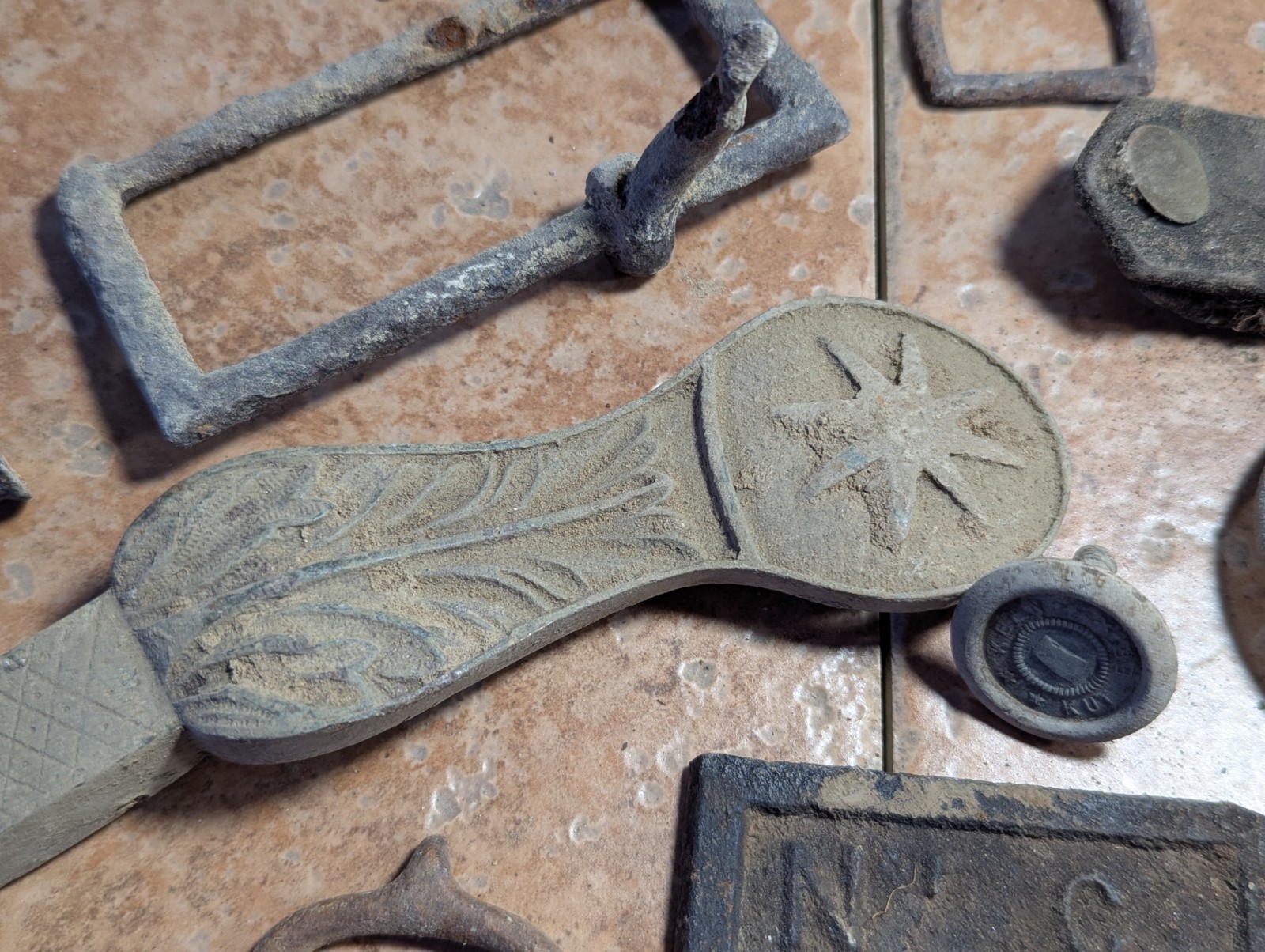 Dug Relics Vintage Iron Door Hardware Buckles Glasses Brass Key Bottle Openers