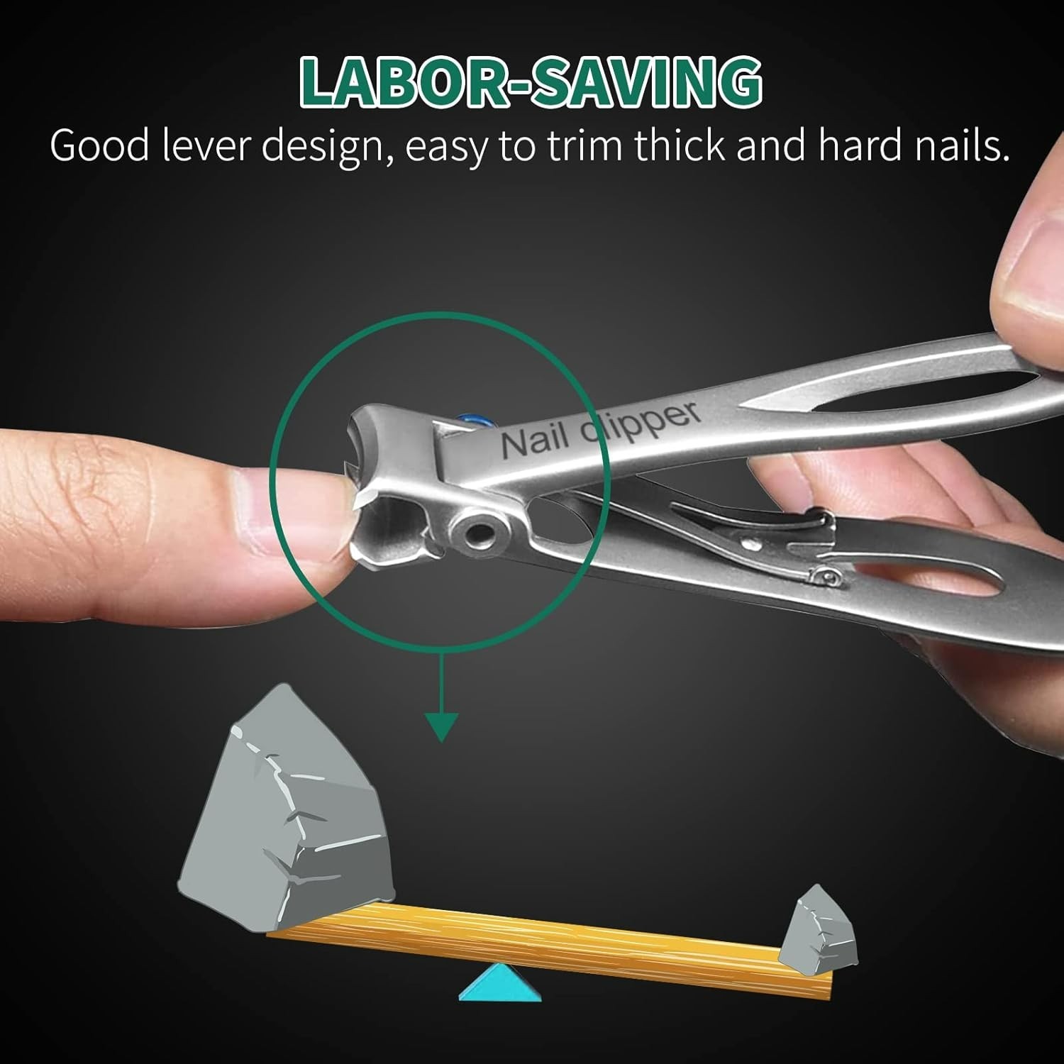 Nail Clippers Ultra Wide Jaw Opening Fingernail and Toenail Clippers Set