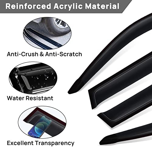 4PCS Side Window Wind Deflectors Compatible with HR-V 2023 LX HRV Window