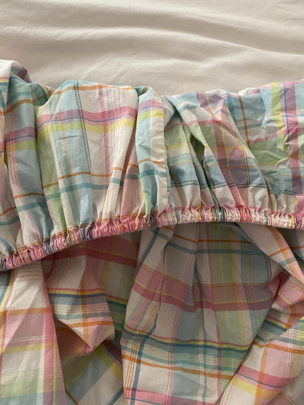 Pottery Barn Teen Plaid QUEEN Fitted Sheet TWIN XL Pink PB TEEN