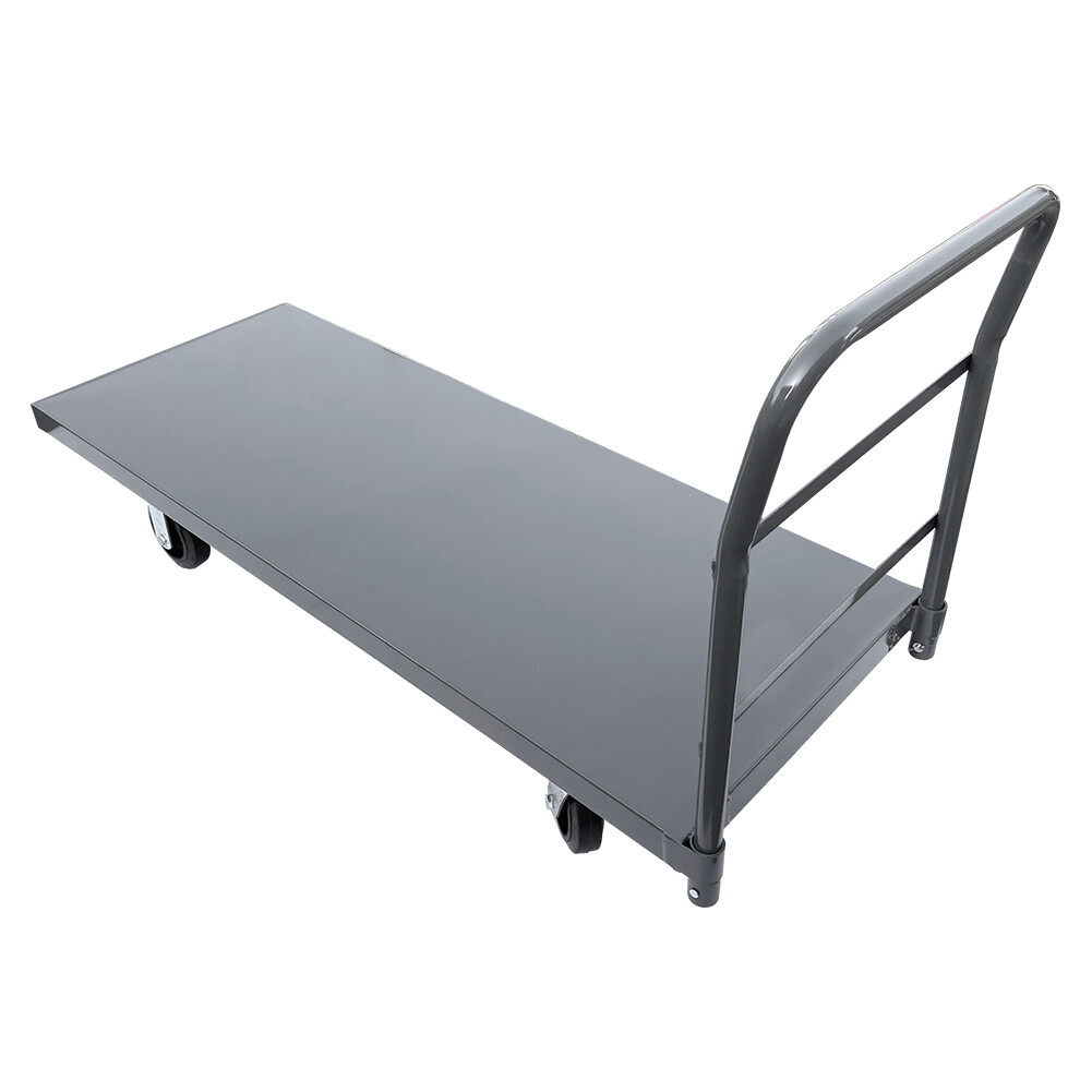 2000lbs 40"/60" Platform Truck w/Steel Deck, 6" Rubber Casters with Ergo Handle