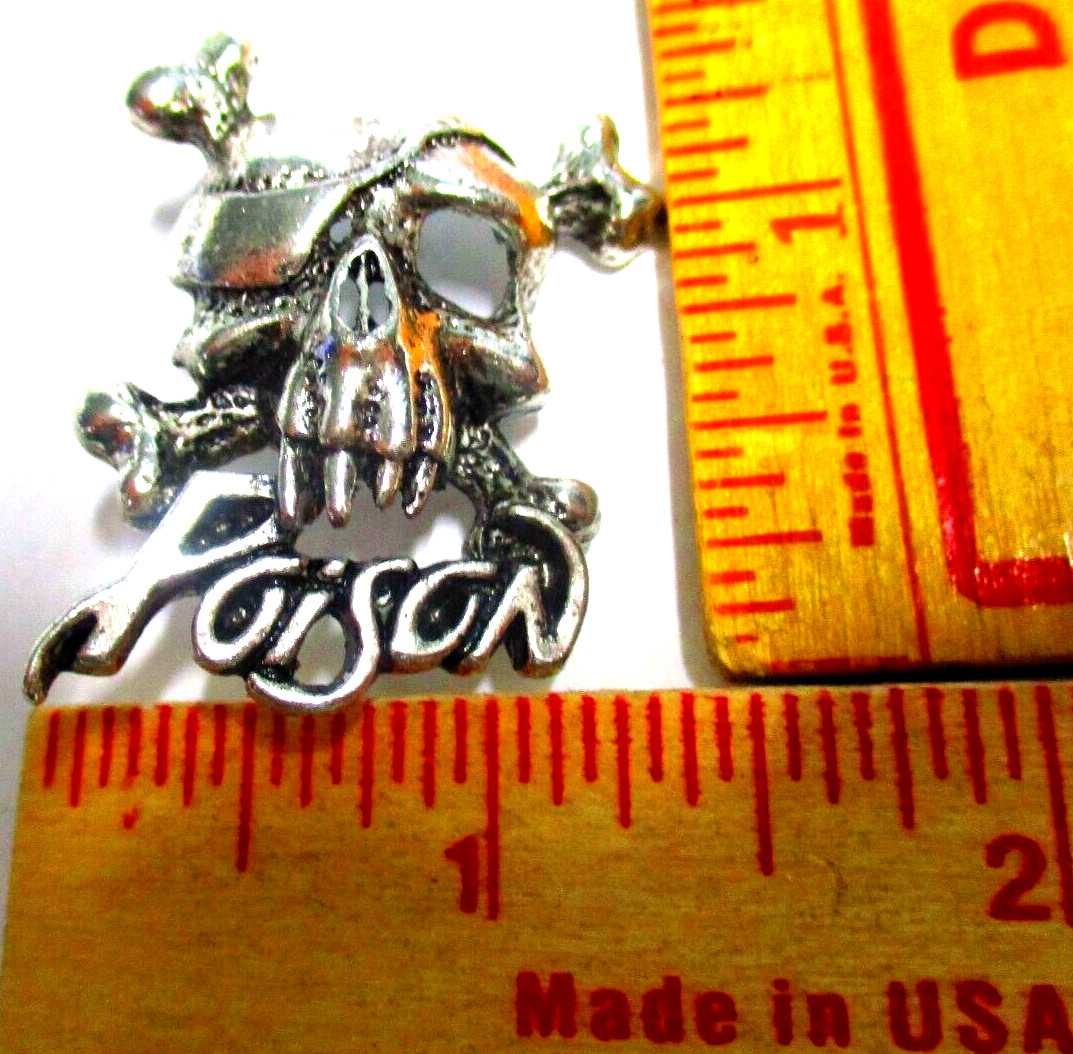 "Poison" pin vintage collectible old rock band music memorabilia pinback