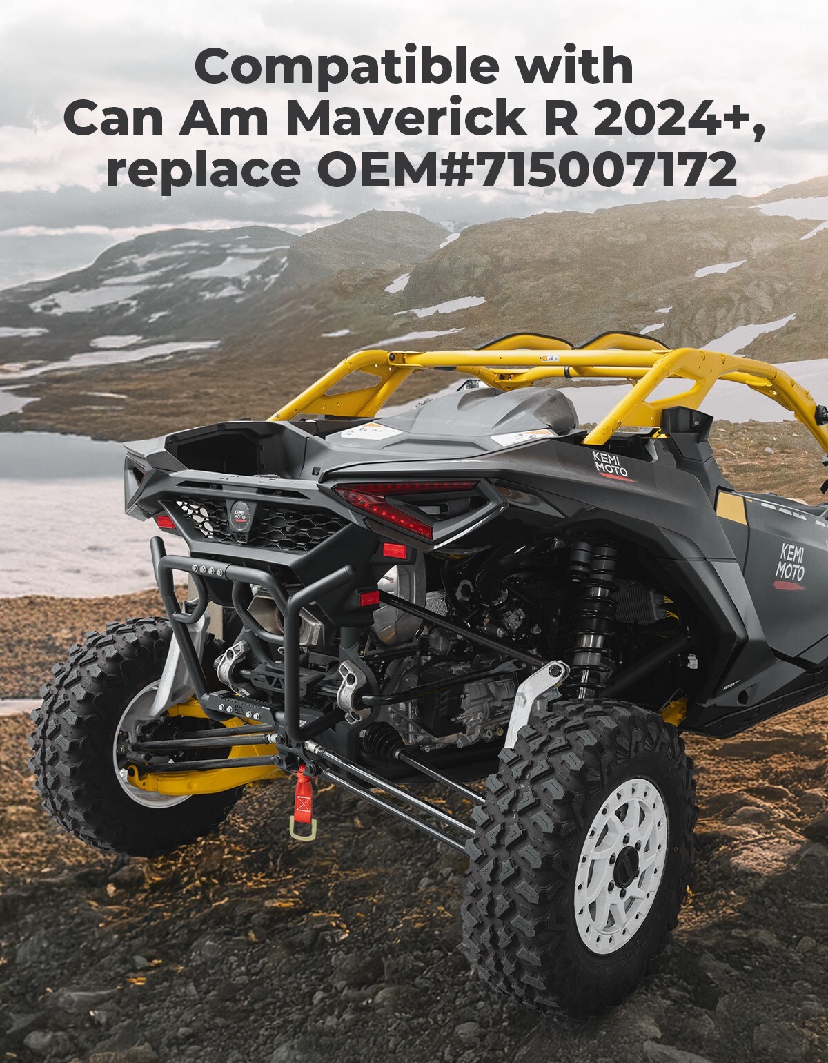 KEMIMOTO For Can-Am Maverick R 2024-2025 #715007172 Rear Bumper Runner Guard