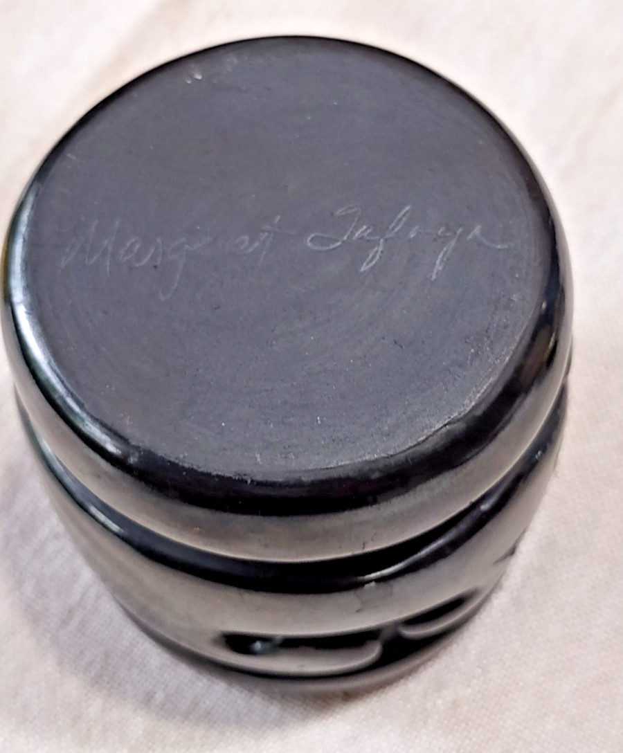 MARGARET TAFOYA SERPENT VASE SANTA CLARA PUEBLO CARVED BLACKWARE POTTERY