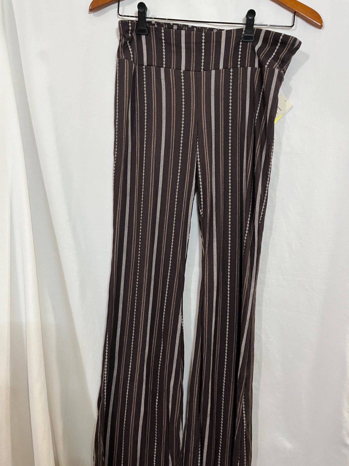 No Boundaries Women's Juniors Flare Pants Brown Print Stripe many sizes