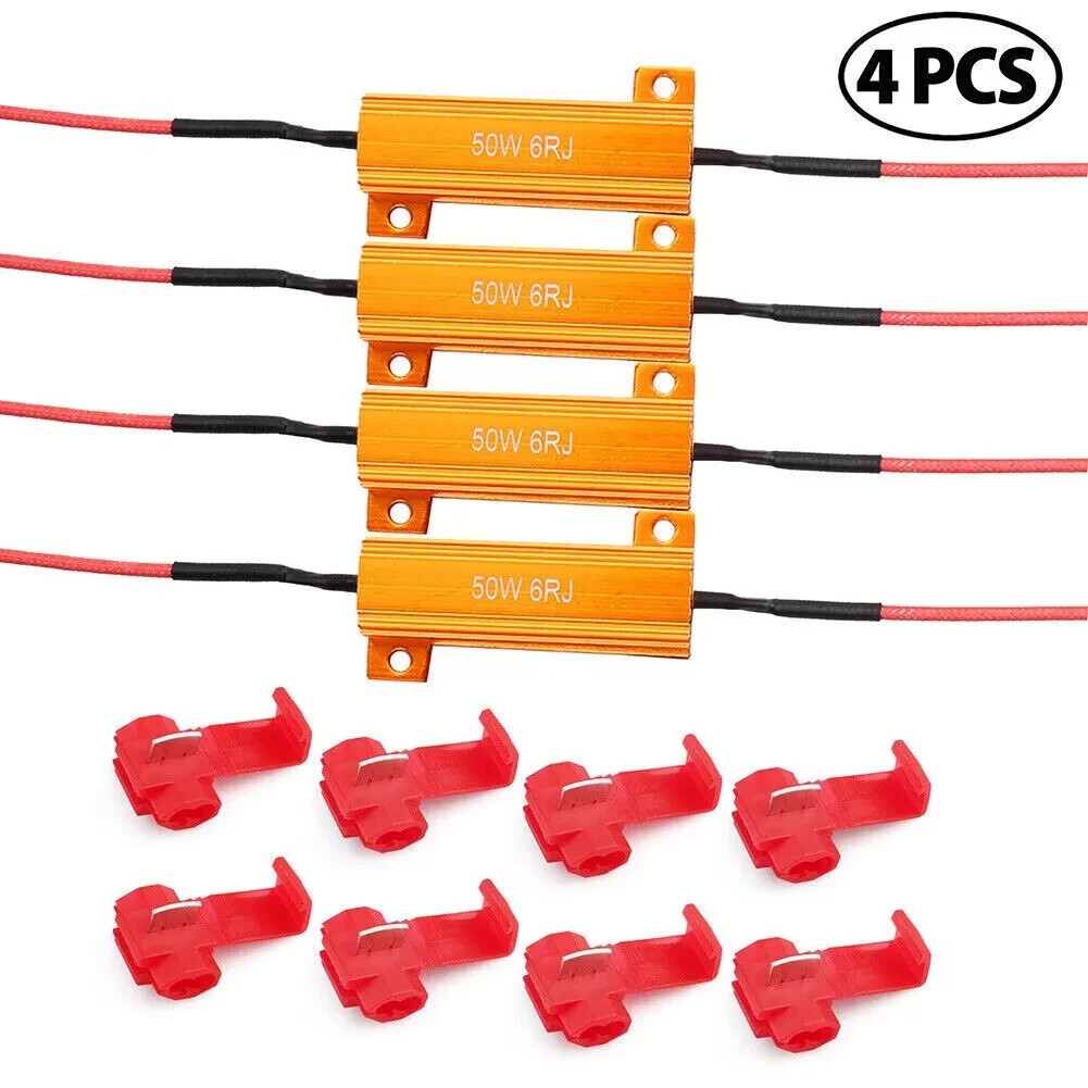 4pcs Load Resistor 50W 6RJ 6ohm LED Decoder FIX Hyper Flash Turn Signal Blinker