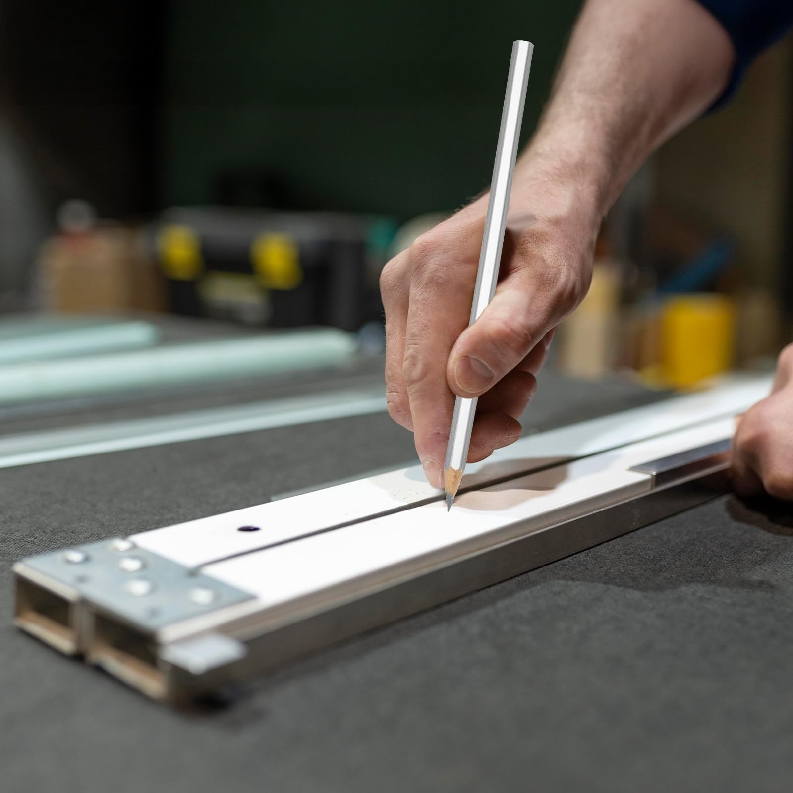 24 Pack Silver Streak Welders Pencil Metallic Marking Pencil Metal Pencils Fo...