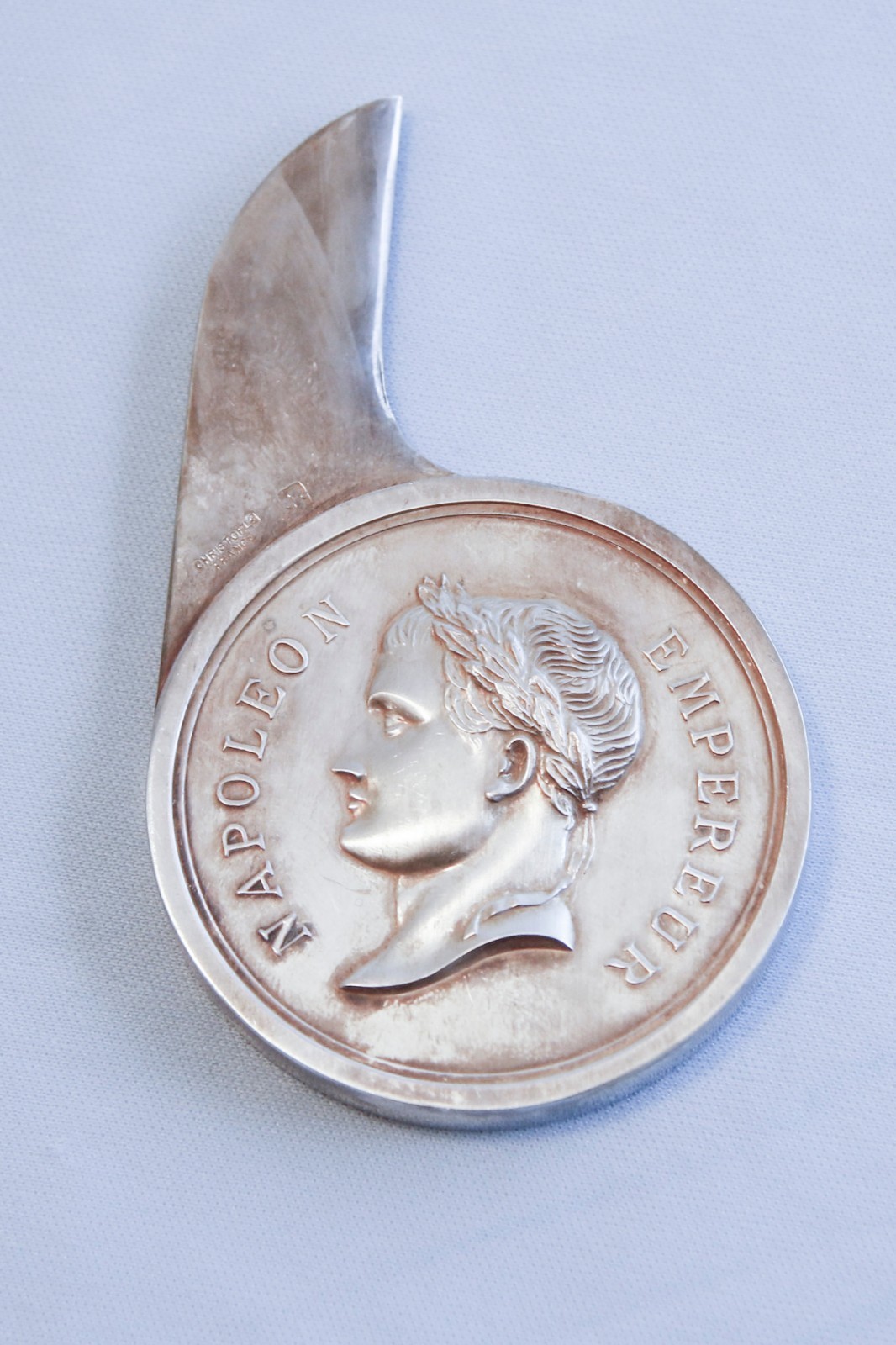 Circa 1935 Christofle Silver Letter Opener French Emperor Napoleon Waterloo