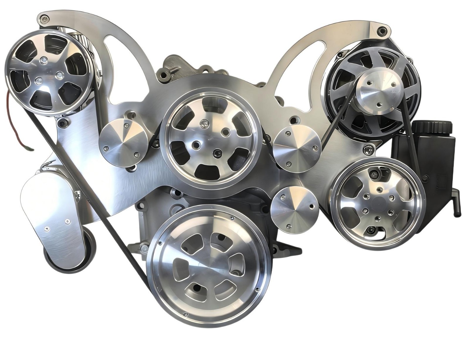 Big Blcok Ford BBF 429 460 Polished Complete Engine Serpentine Pulley Kit