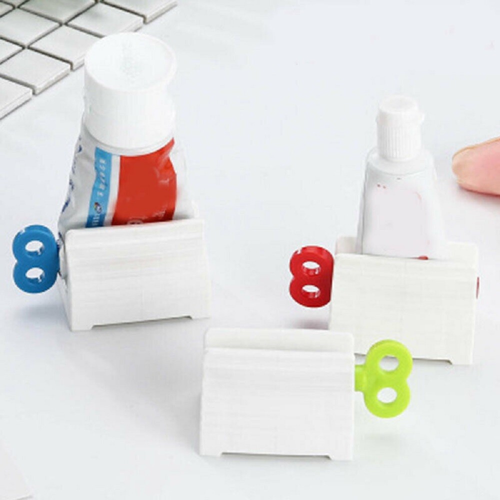 3Pcs Rolling Tube Toothpaste Squeezer Manual Dispenser Seat Holder Home Bathroom