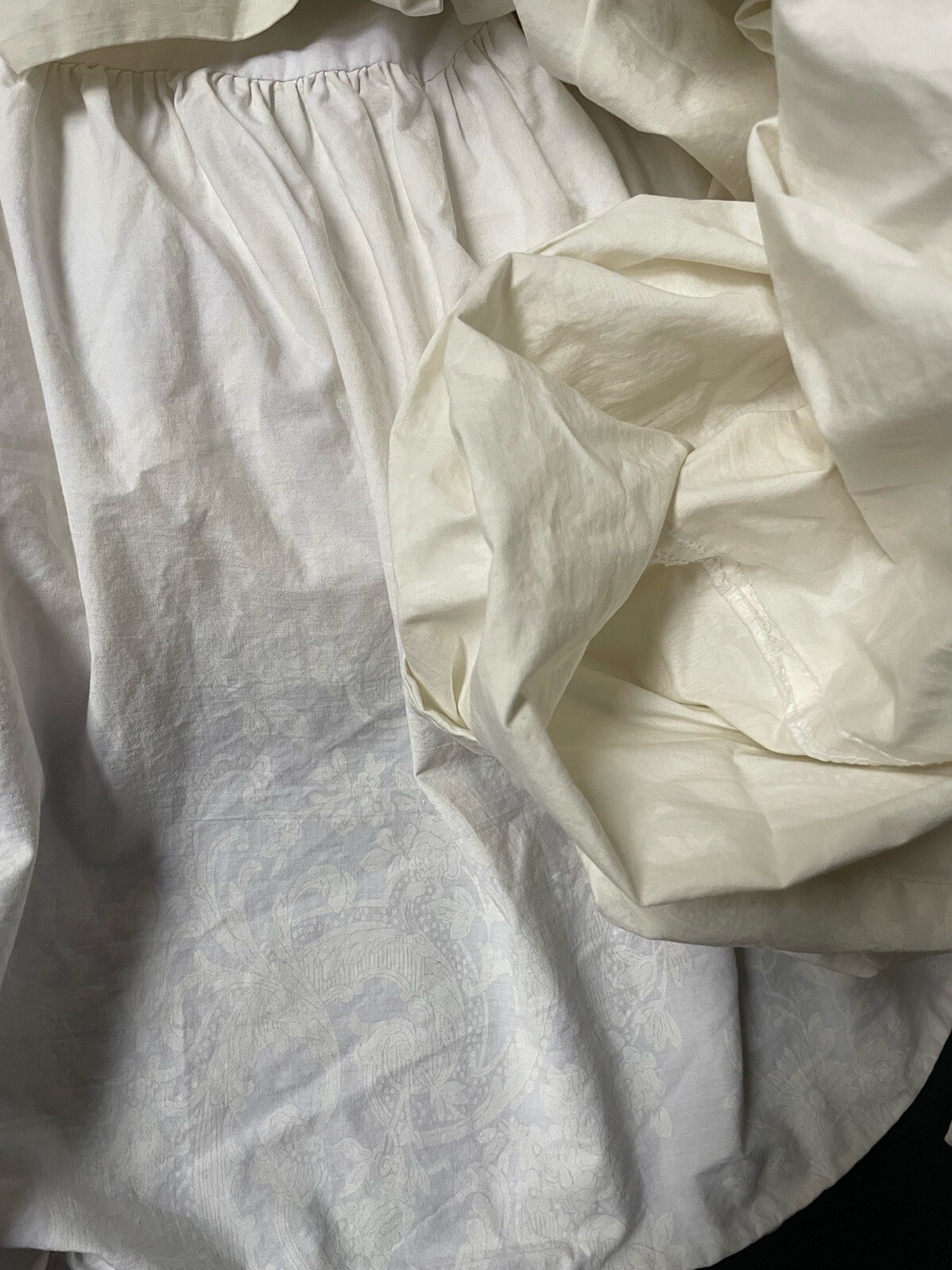 Rare! RALPH Lauren AVERY *KING Retired WHITE BED SKIRT Damask READ*