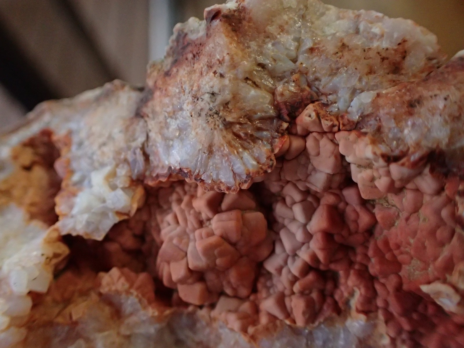 Square Botryoidal 2 Piece Geode KY Agate Gems Specimen Geology Rare Red Pink KG7