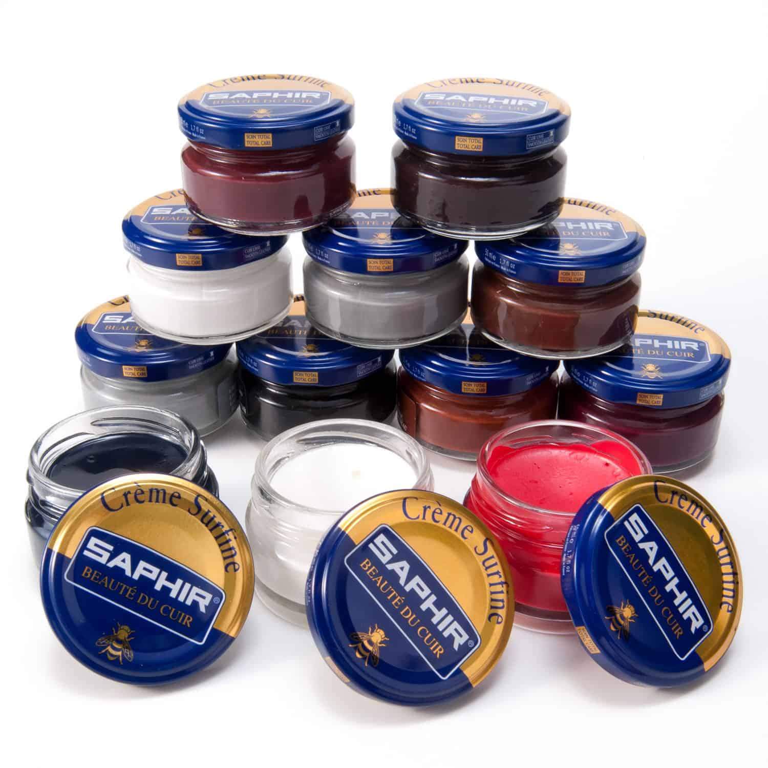SAPHIR CREAM  SURFINE PREMIUM SHOE POLISH - 1.48 oz ALL COLORS Made in France