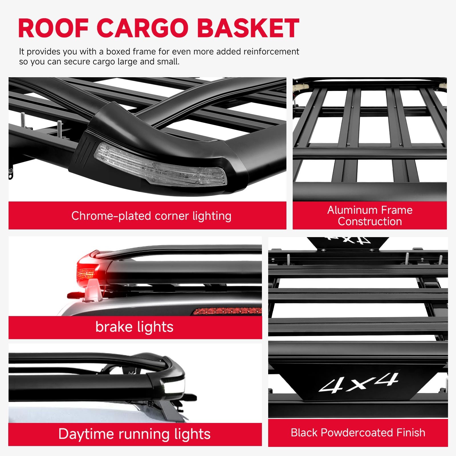 For Scion xA xB 50x38" Roof Rack Cross Bars Cargo Luggage Basket Carrier w/Light