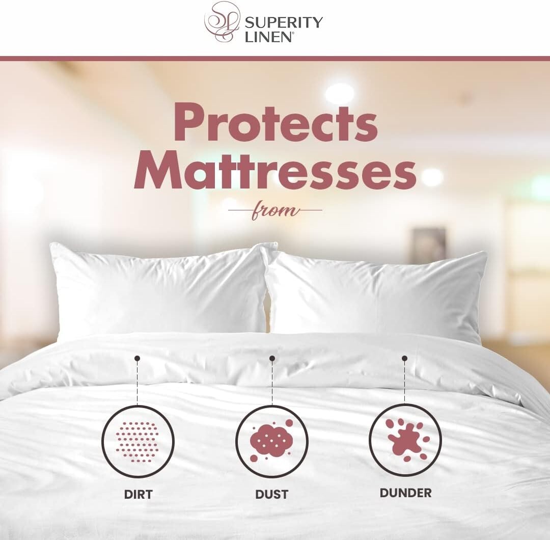 Superity Linen 100% Cotton Button Closure Duvet Cover White