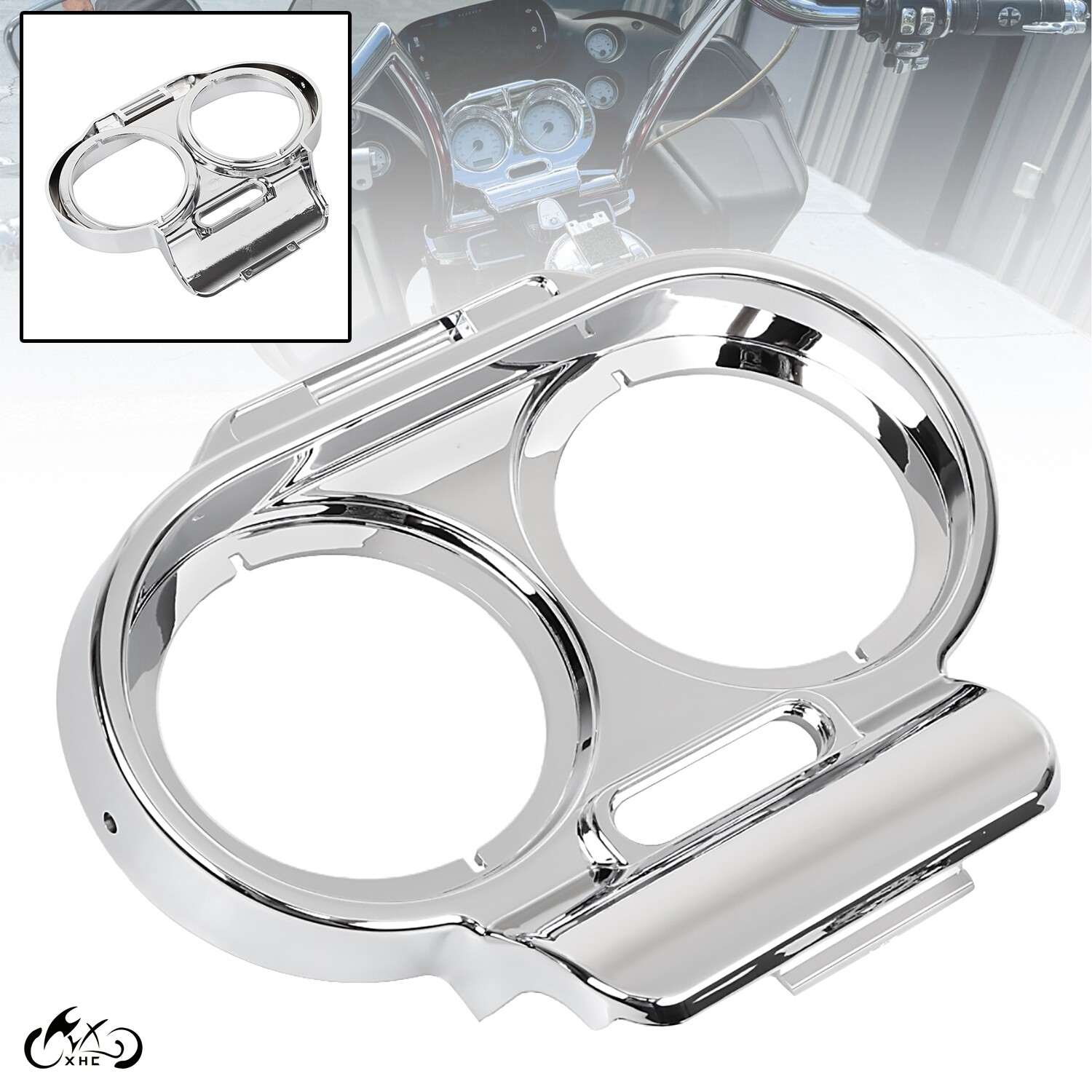 Chrome Gauge Cover Nacelle Housing Fairing For Harley Road Glide Custom FLTRX