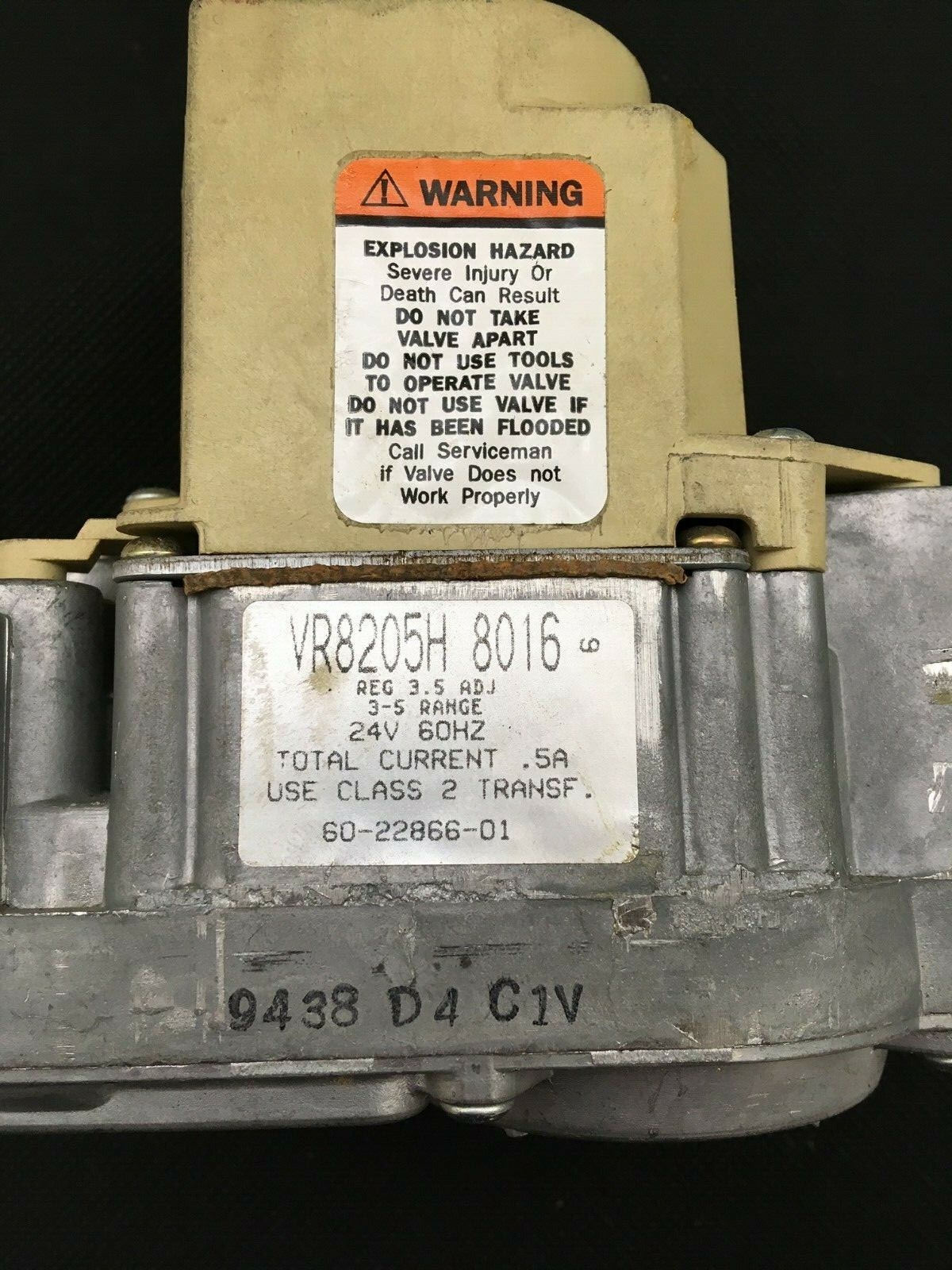 Honeywell VR8205H8016 HVAC Furnace Gas Valve Rheem Ruud 60-22866-01 used #G26