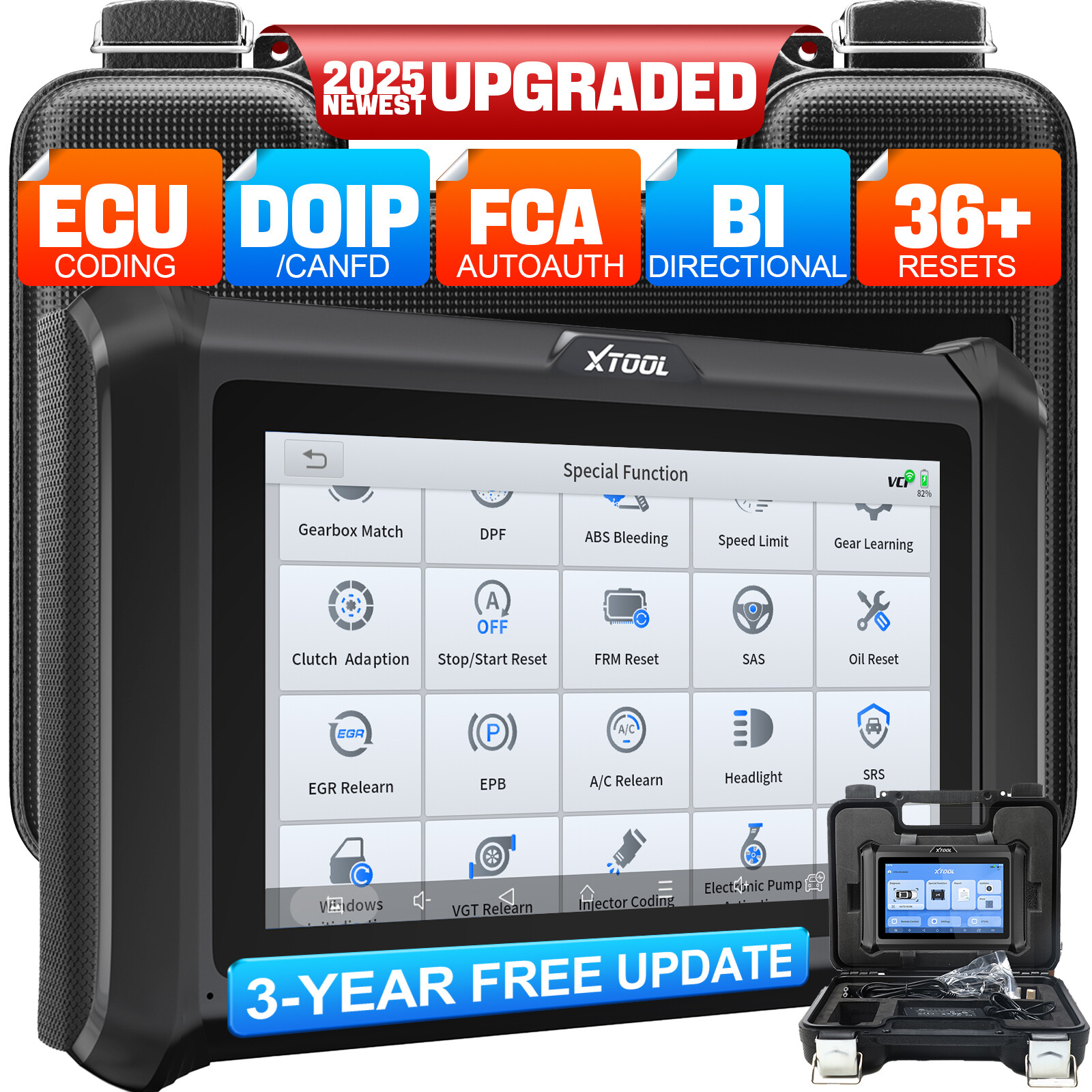 2025 XTOOL D7S Full Diagnostic Tool E.CU Coding 4000+ Bidirectional Scanner FCA