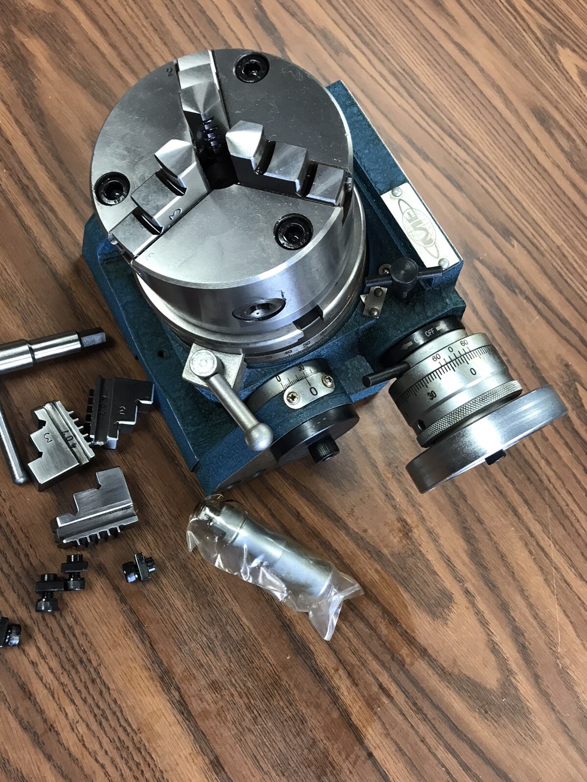 4-3/8"/110mm Heavy Duty Tilting Rotary Table W. 3 Jaw Chuck TSK-110in, 0403RT