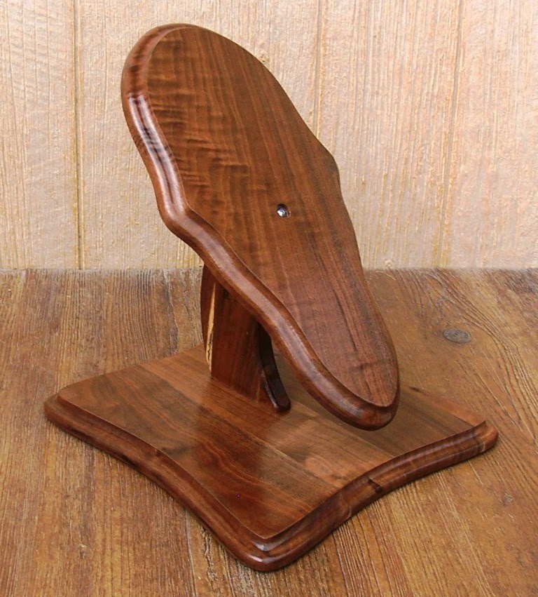 Solid Black Walnut Deer European Skull Mount Table Pedestal Plaque