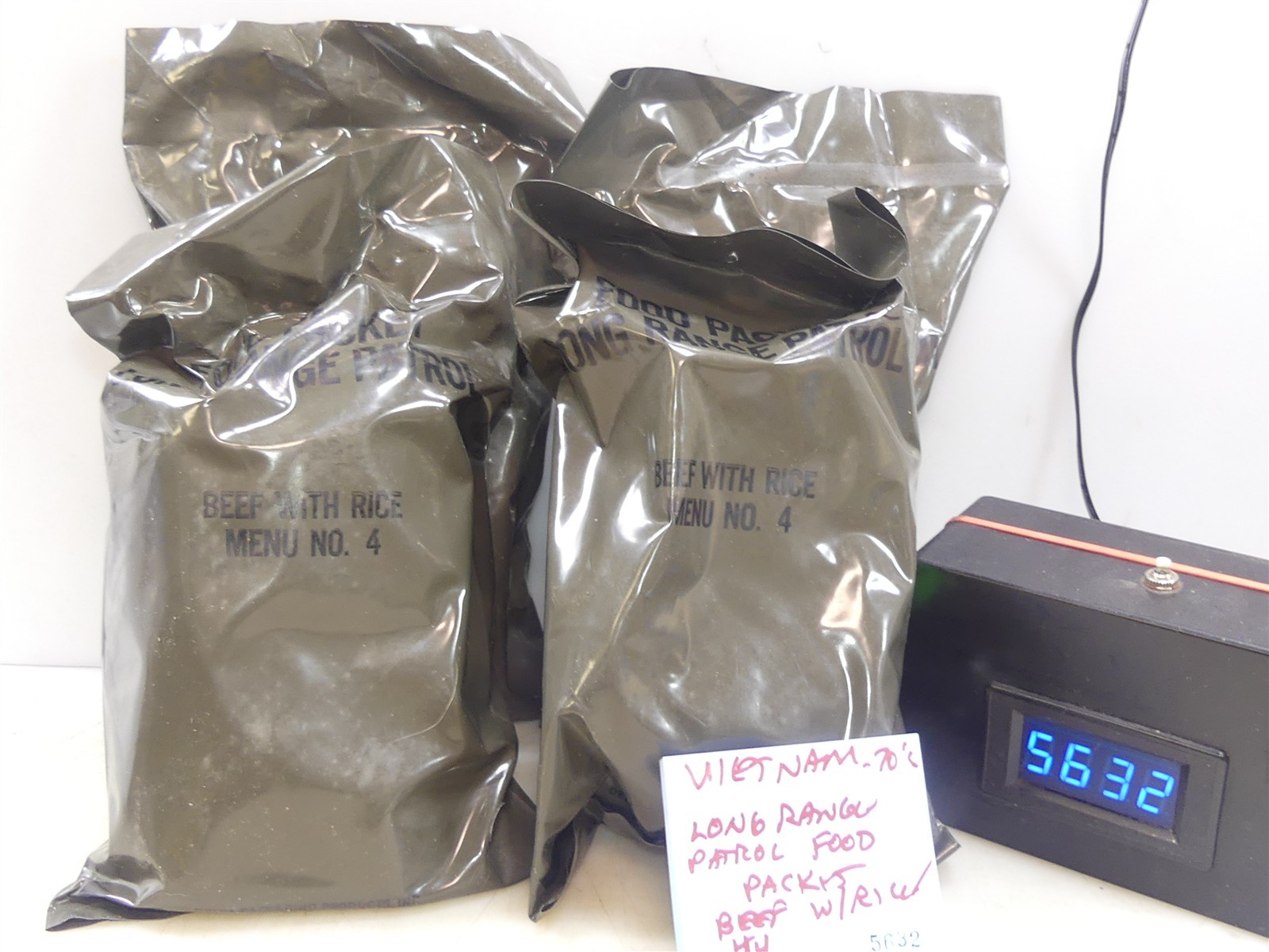 #5632 Long Range Patrol Vietnam, '70's food packet #4 BEEF WITH RICE