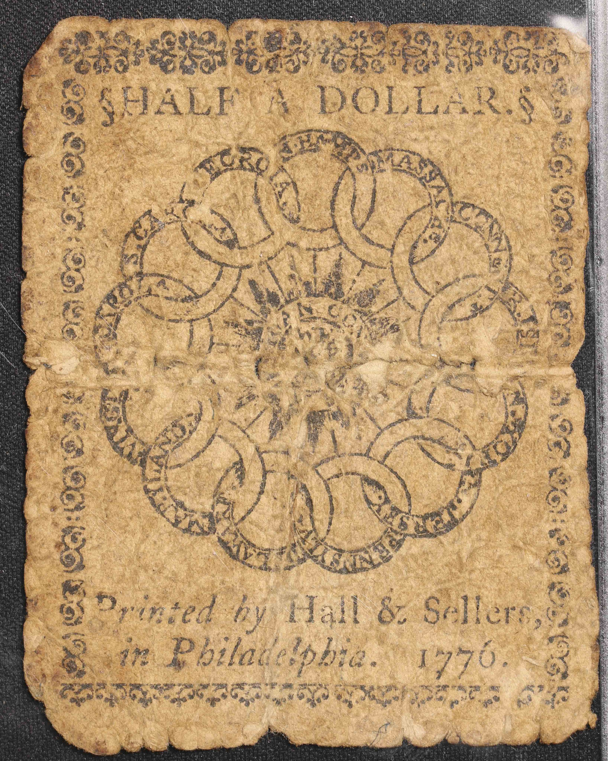 $1/2 1776 COLONIAL CURRENCY GA-70
