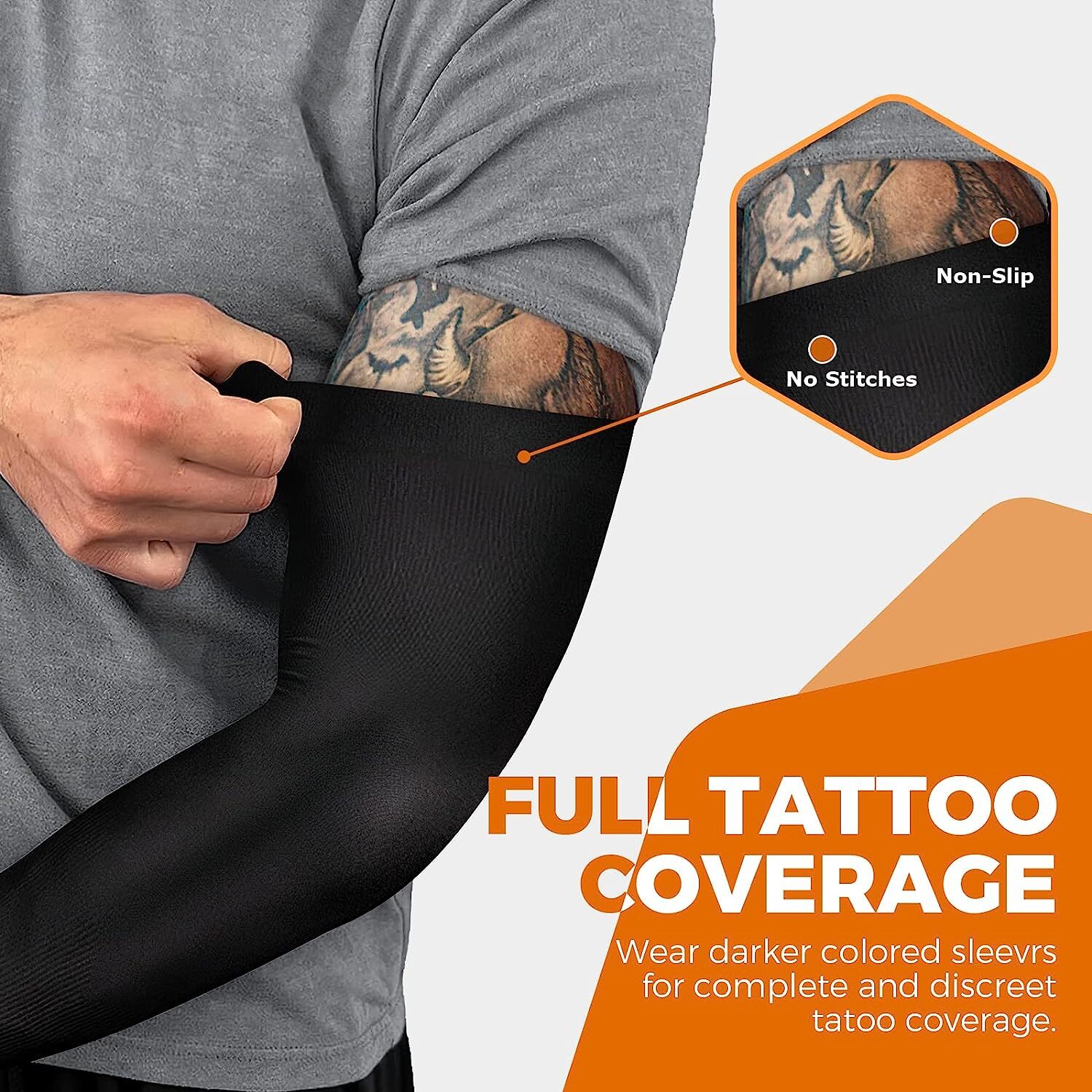 Arm Sleeves Cooling UV Sun Protection Sports Compression Sleeves for Men Women