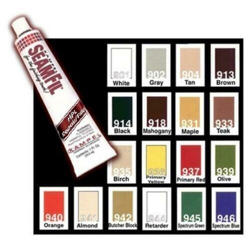 Kampel SEAMFIL HPL Repair/Filler Seam-Fil 1 Oz Tube 1 Pack Various Colors - NEW