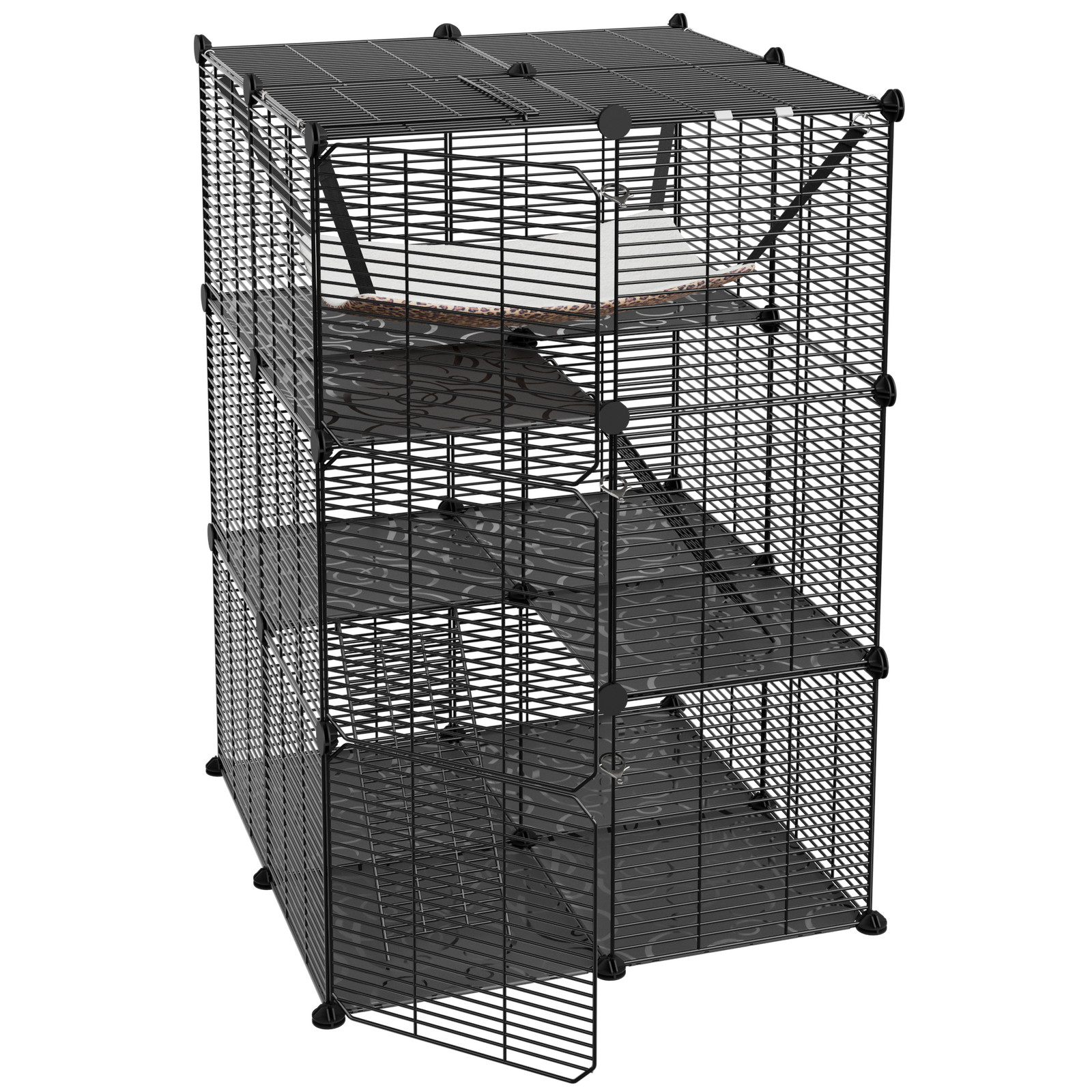 Large Cat Cage Enclosure Indoor DIY Cat Playpen Detachable Metal Wire Kennels
