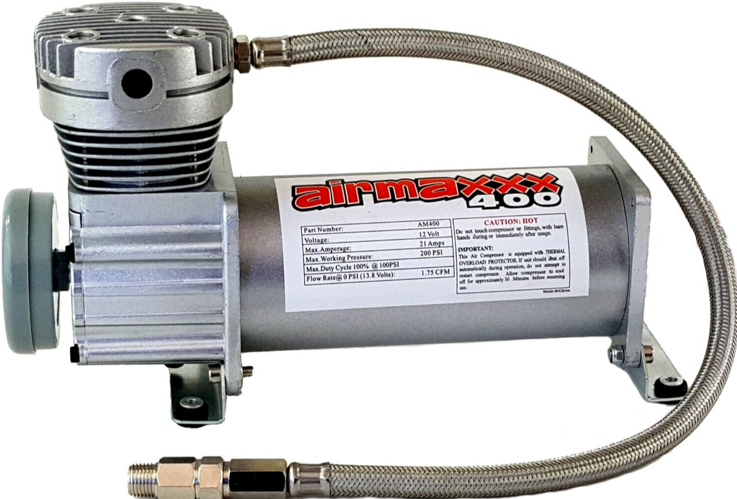 airmaxxx 400 Pewter Air Compressor For Air Suspension Bag System 200 psi Max