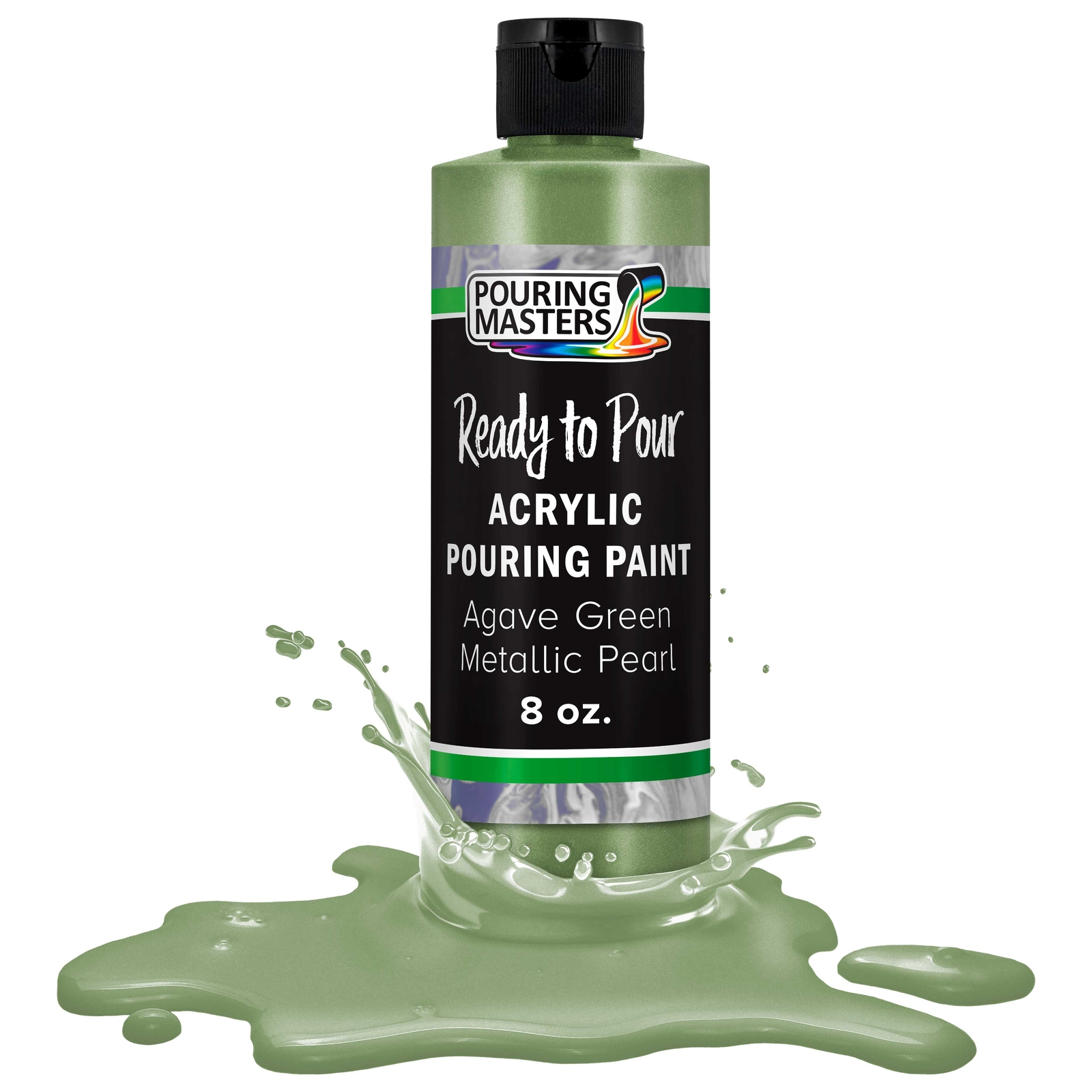 Pouring Masters Agave Green Metallic Pearl 8-Ounce Acrylic Pouring Paint