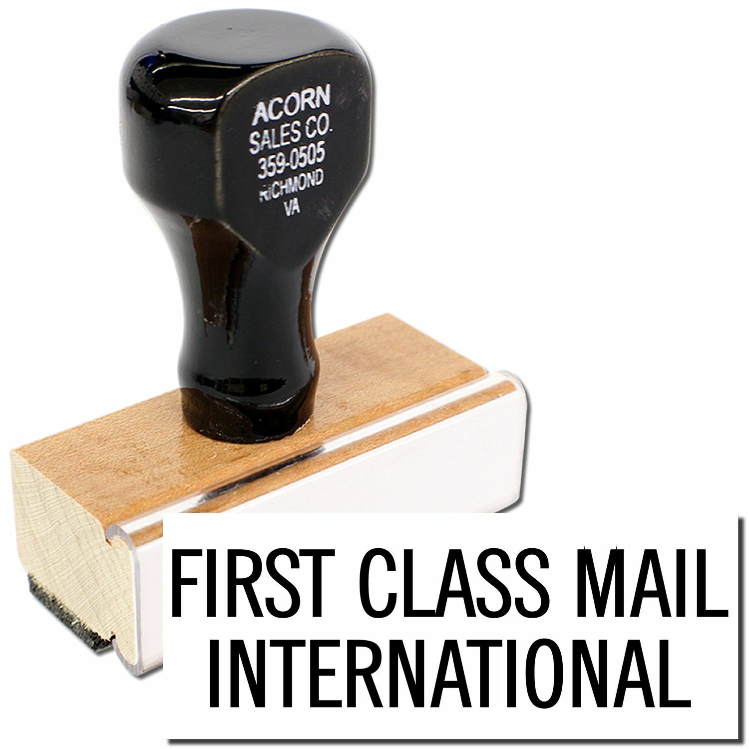 Large First Class Mail International Rubber Stamp 7/8" Tall x 2-1/4" Wide