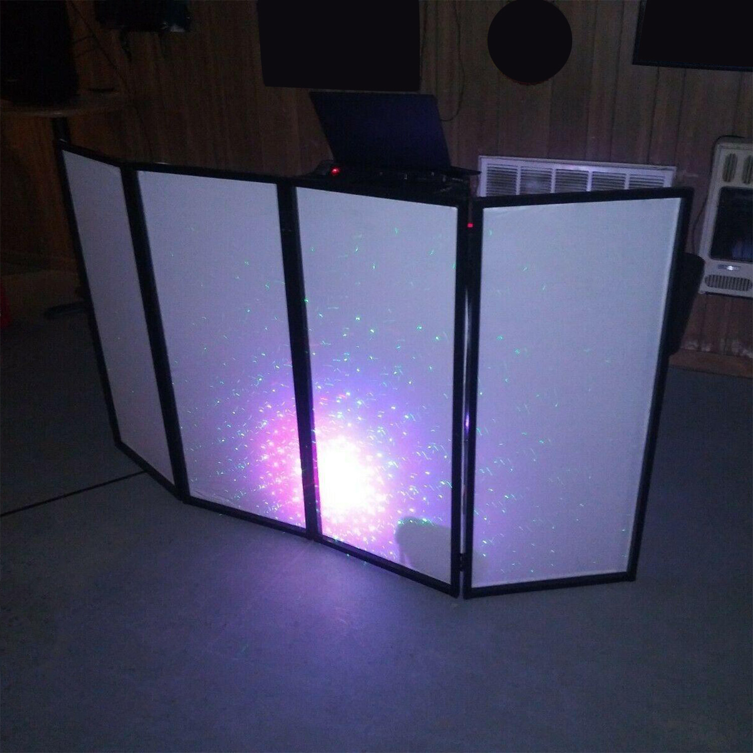 DJ Event Facade White/Black Scrim Metal Frame Booth +Travel Bag Case