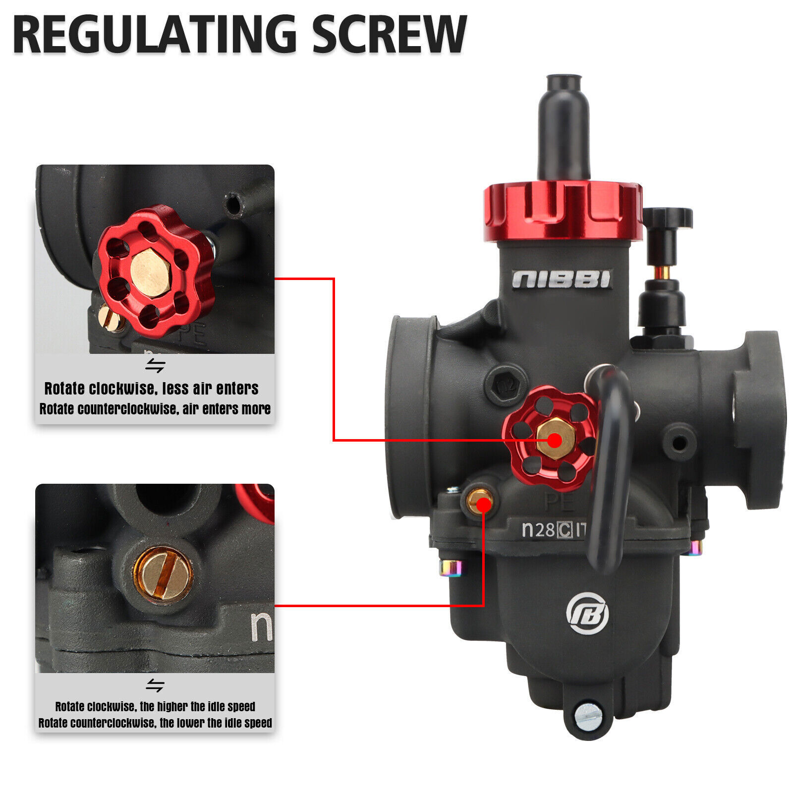 NIBBI PE 28mm Flange Pre-Jetted Carburetor For Honda ATC200ES Big Red 1984 ATV