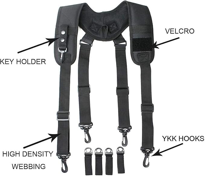 Tactical Duty Belt Harness Suspenders Padded Tool Belt Suspender Heavy Duty Work