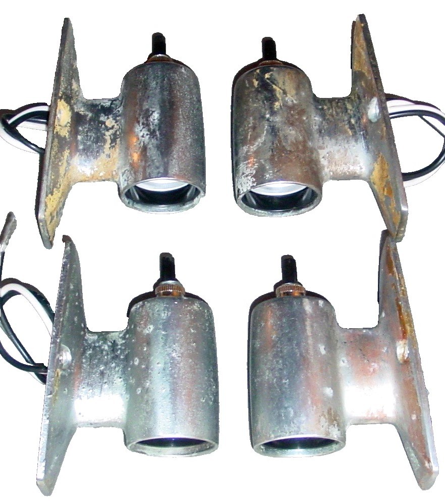 4 Vintage Yacht Bulkhead Galley Art Deco 400 Light Fixtures Camper Boat Cabin