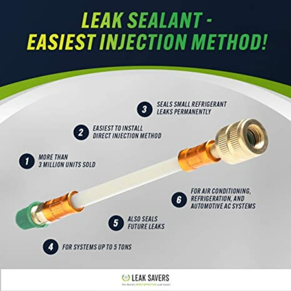 Leak Saver Direct Inject Refrigerant Leak Sealer 6 Pack HVAC & Automotive