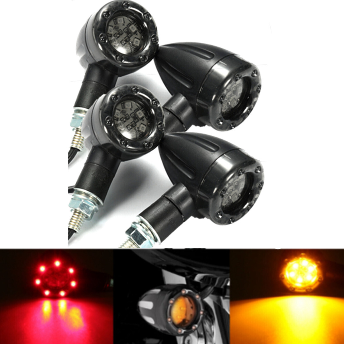 4X Motorcycle LED Turn Signals Blinker Light For Harley Sportster XL 1200 883