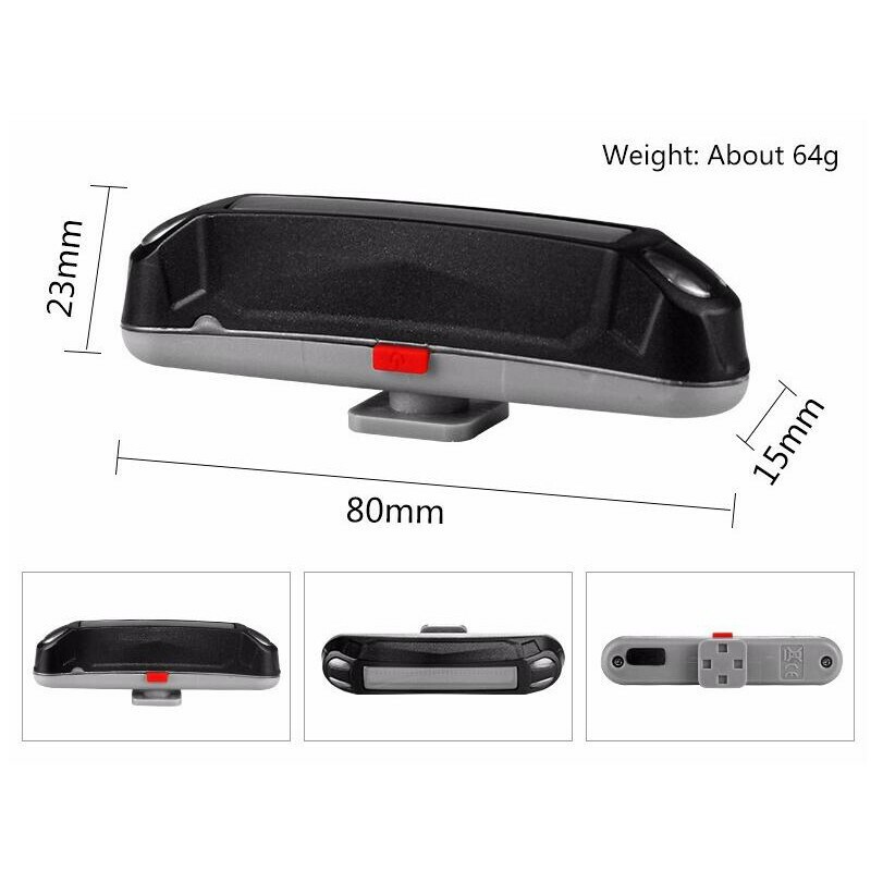 ROCKBROS Bicycle Safety 3-colors Rear Light Waterproof LED USB Bike Tail Light