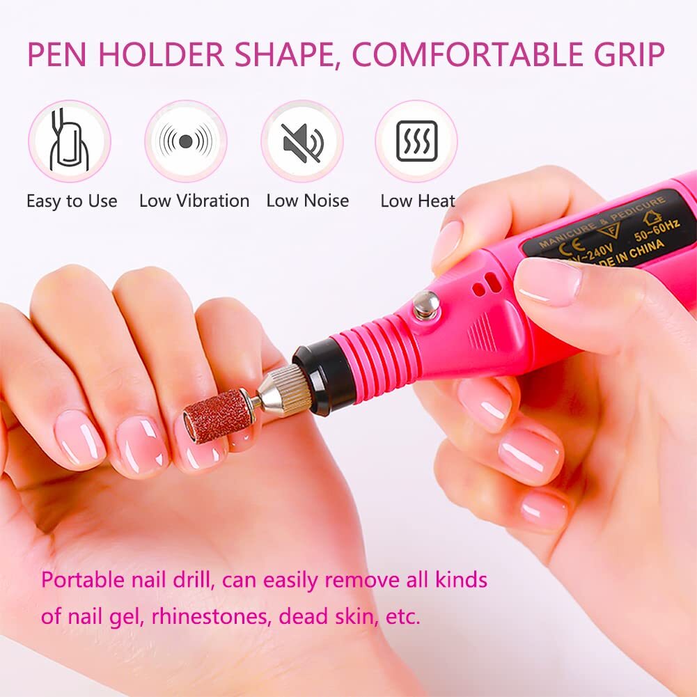 Electric Drill Nail File Acrylic Art File Manicure Pedicure Portable Machine Kit