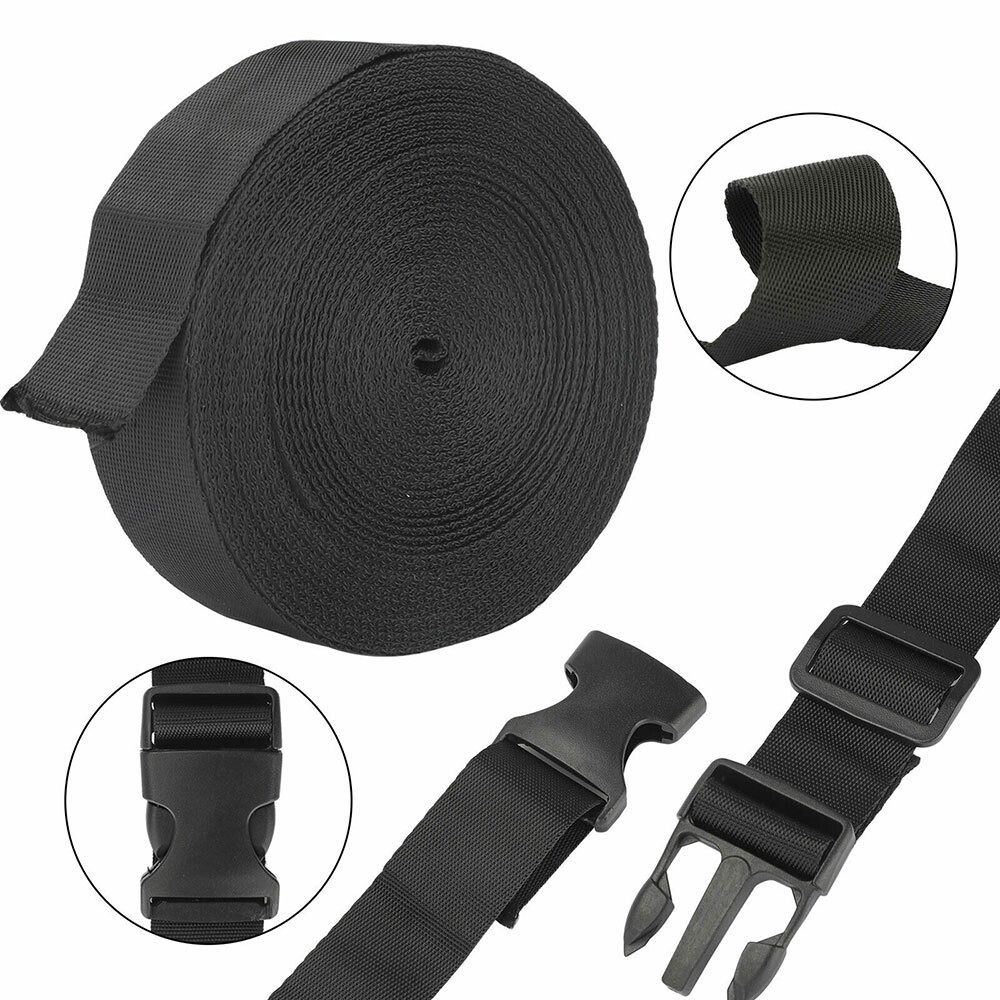 1 Inch 11 Yards Nylon Webbing Strap With 10PC Plastic Buckle + 10PC Side Release