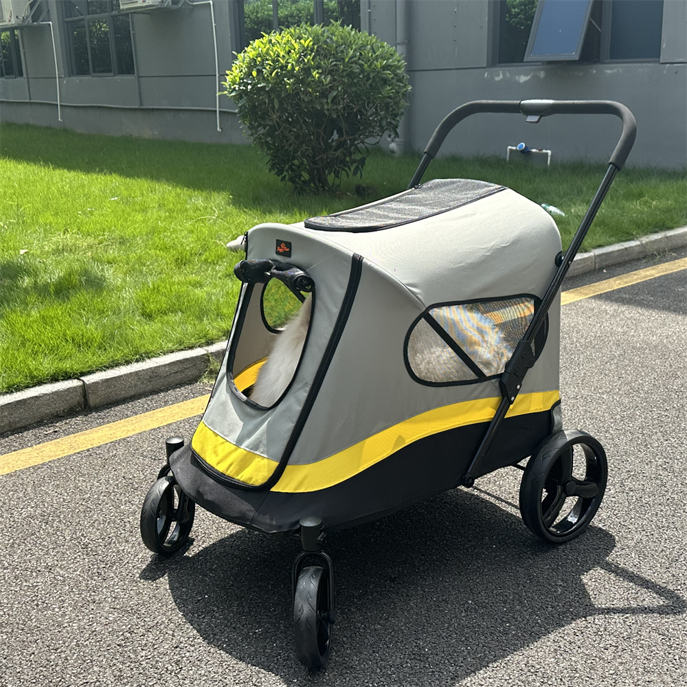 Premium 3-in-1 Pet Stroller for Small/Medium Dogs Cats One-click Folding Handle