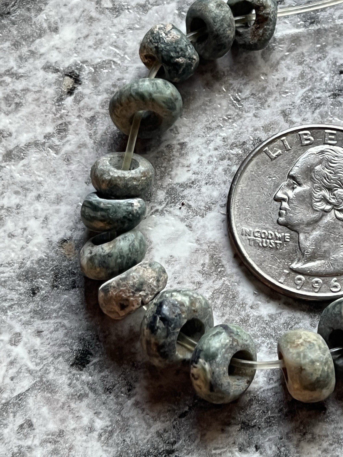 20 Jade Beads PreColumbian Ancient Artifacts Teotihuacan Mayan Free Shipping