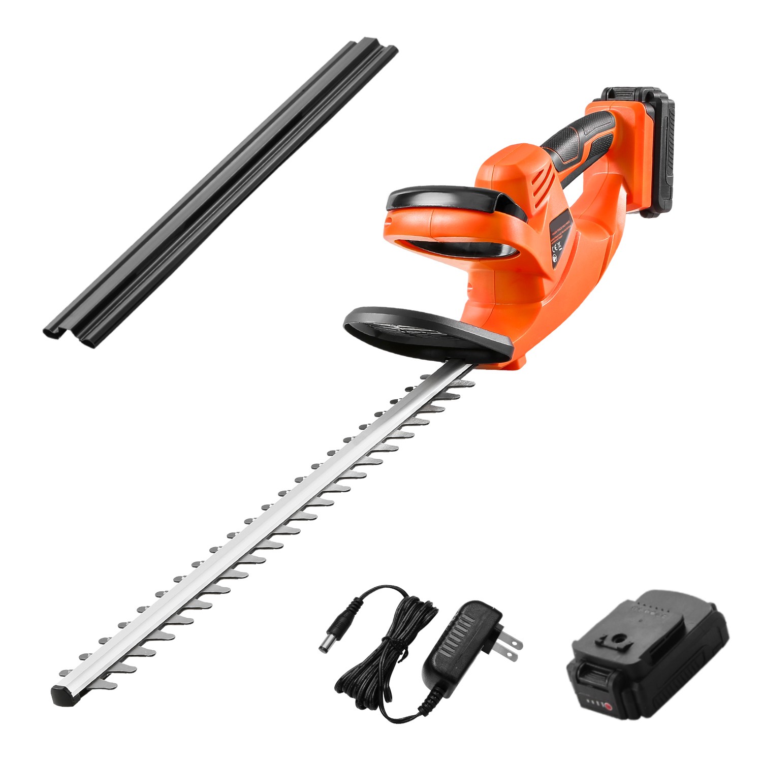 Cordless Electric Hedge Trimmer 20V Battery 20in Dual-Action Blade Bush Cutter