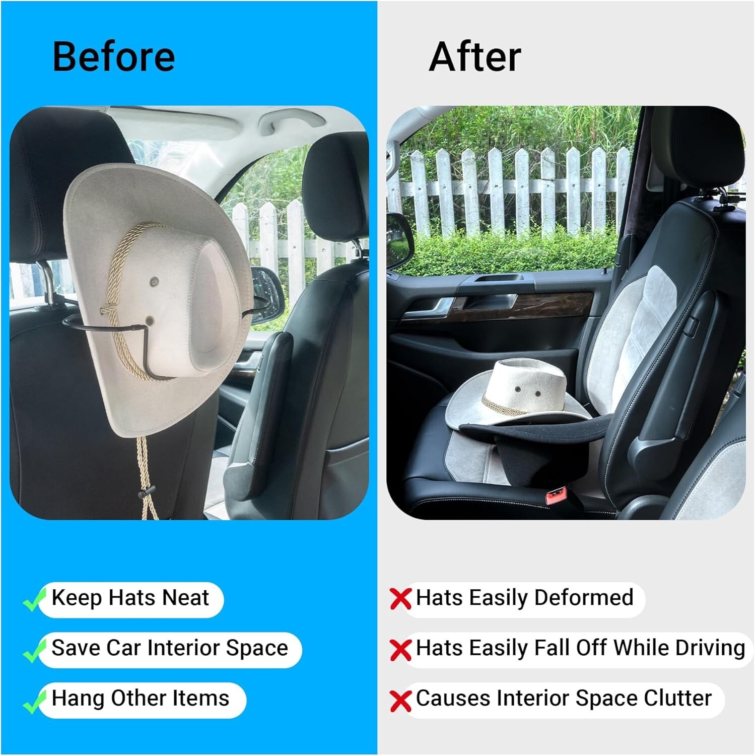 Yuoyar Cowboy Hat Holder for Truck SUV Car - Car hat Holder for Truck to Main...