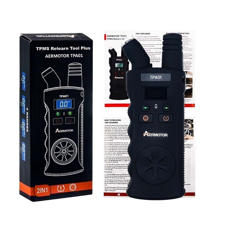AERMOTOR TPMS Relearn Tool Plus Digital Tire Pressure Gauge Reset Sensor For GM