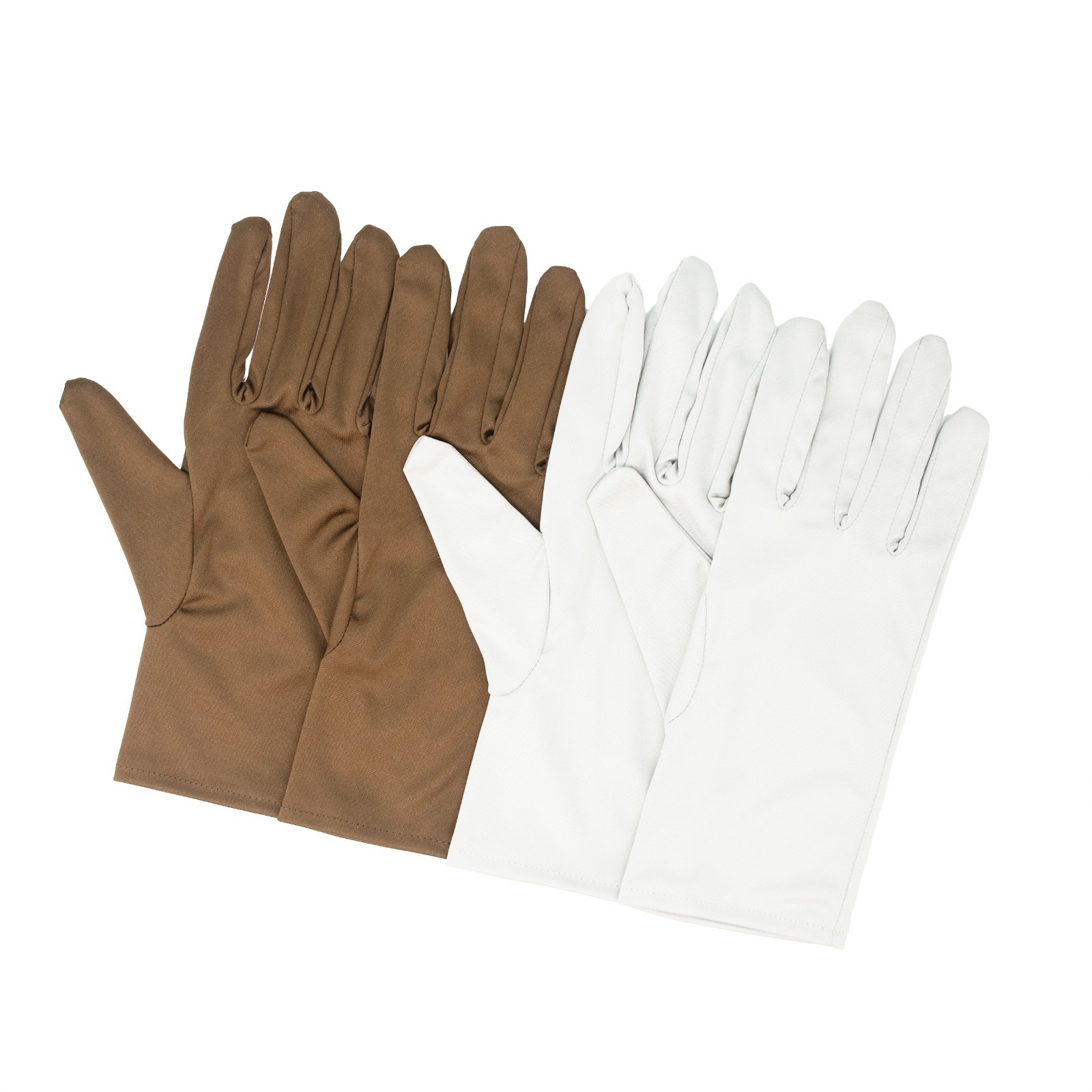 2 Pairs Brown Gray Microfiber Jewelry Watch Handling Polishing Lint-free Gloves